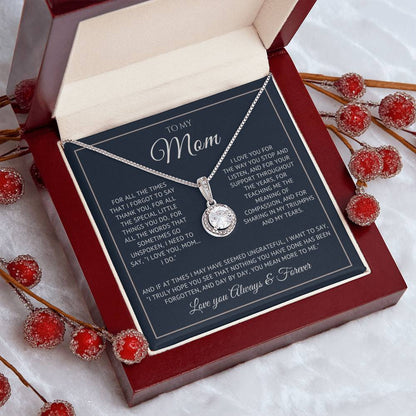 Heart Memento™ Everlucent Halo Necklace | “I Love You, Mom… I Do” Gift for Mom from Daughter or Son