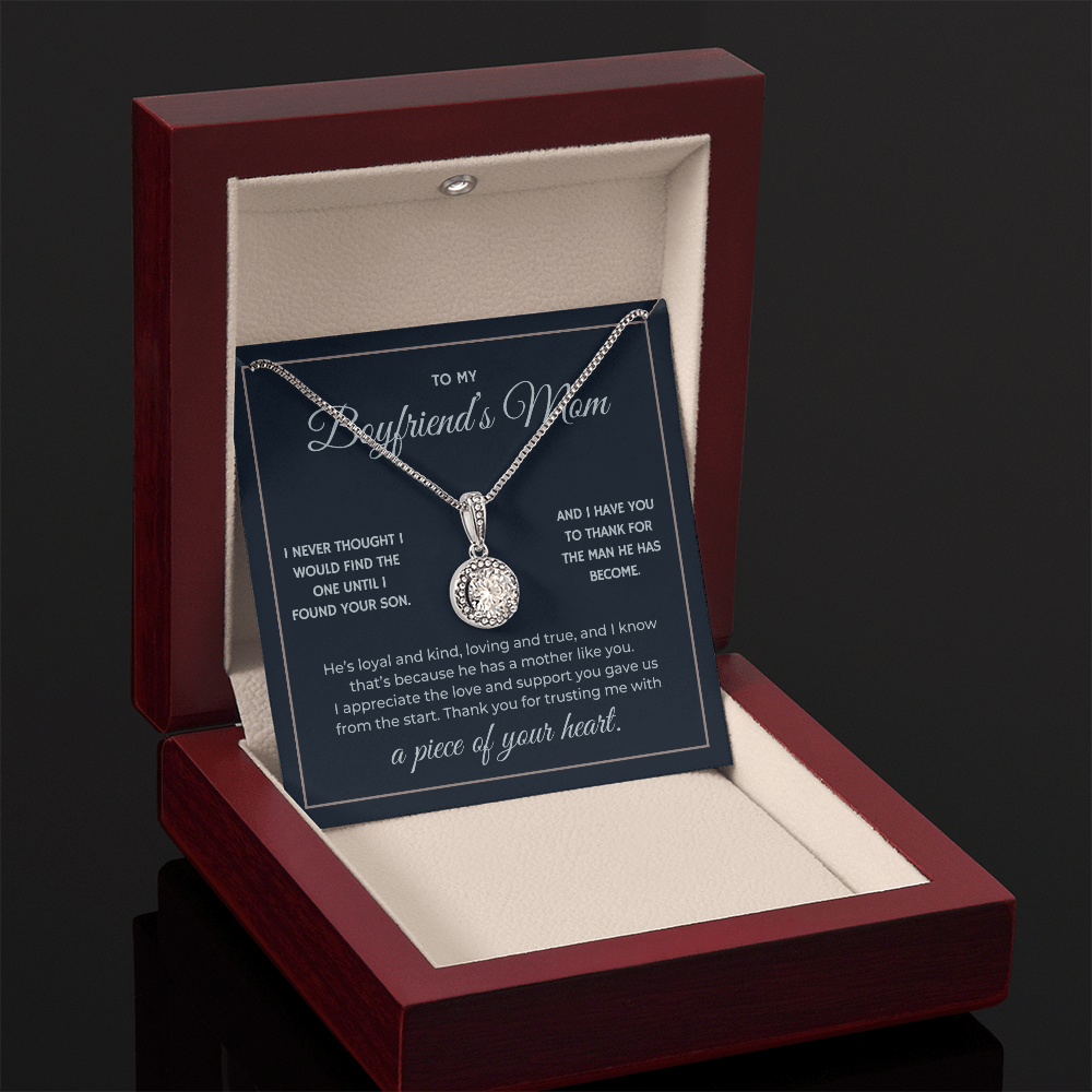 Heart Memento™ Everlucent Halo Necklace | “A Piece of Your Heart” Gift for Boyfriend's Mom