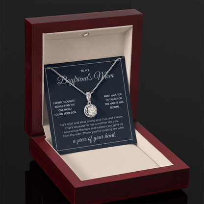 Heart Memento™ Everlucent Halo Necklace | “A Piece of Your Heart” Gift for Boyfriend's Mom