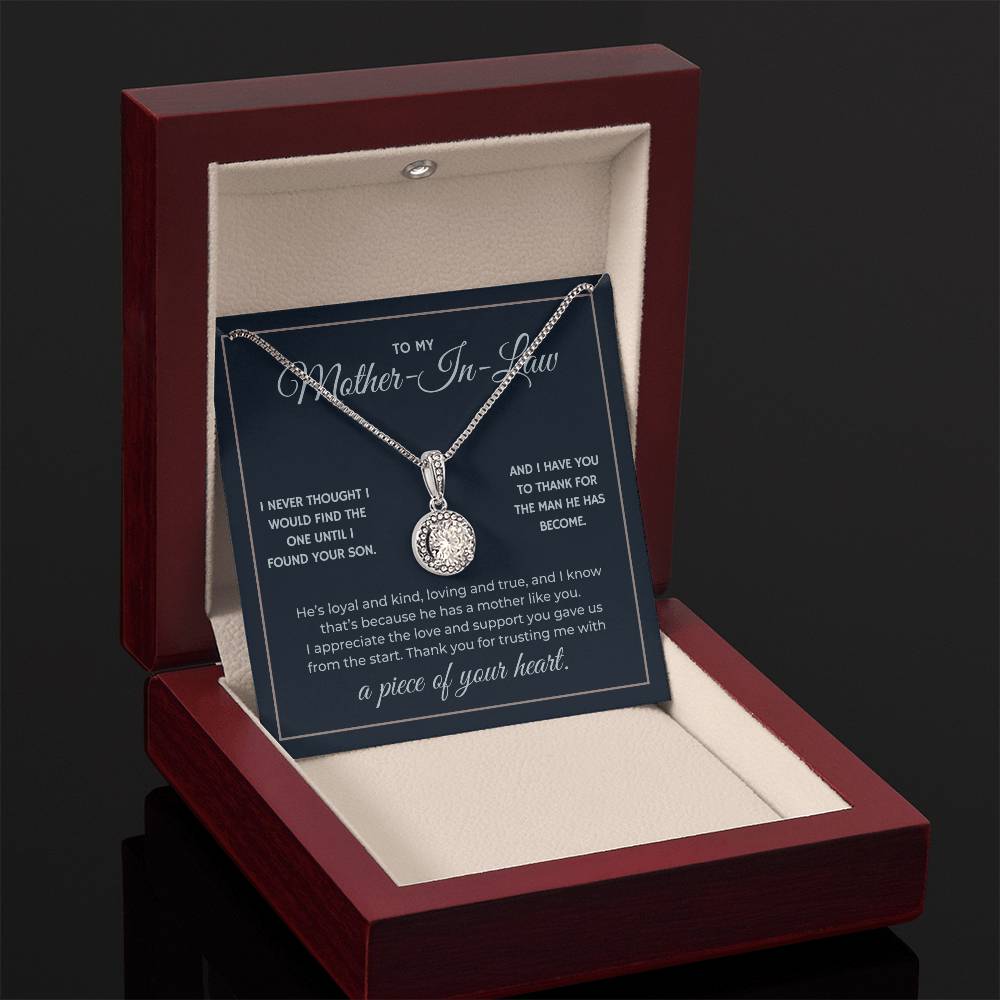 Heart Memento™ Everlucent Halo Necklace | “A Piece of Your Heart” Gift for Mother-in-Law from Daughter-in-Law