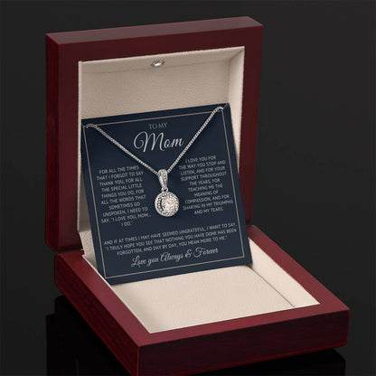 Heart Memento™ Everlucent Halo Necklace | “I Love You, Mom… I Do” Gift for Mom from Daughter or Son