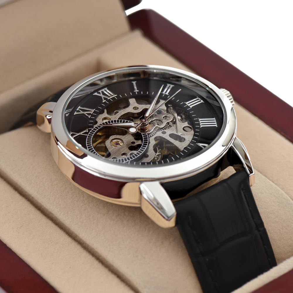 To My Dad, I Love You Always & Forever — Timeless Core™ Openwork Watch Gift from Daughter or Son