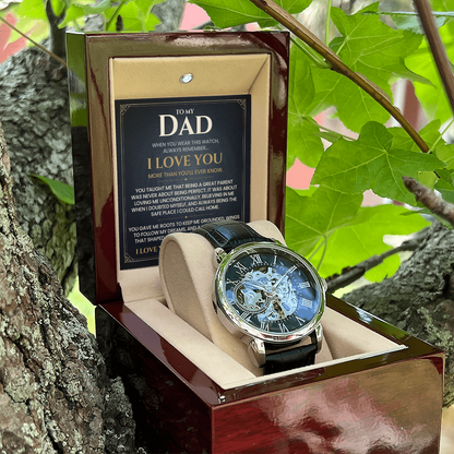To My Dad, I Love You Always & Forever — Timeless Core™ Openwork Watch Gift from Daughter or Son