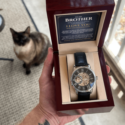 To My Brother, I Love You Always & Forever — Timeless Core™ Openwork Watch Gift from Brother or Sister