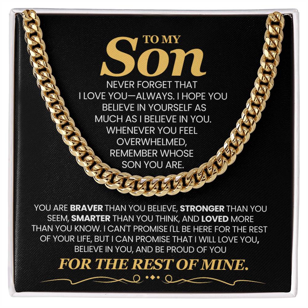Cuban link chain in 18k yellow gold finish