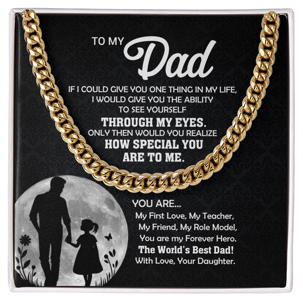 Cuban link chain in 18k yellow gold finish