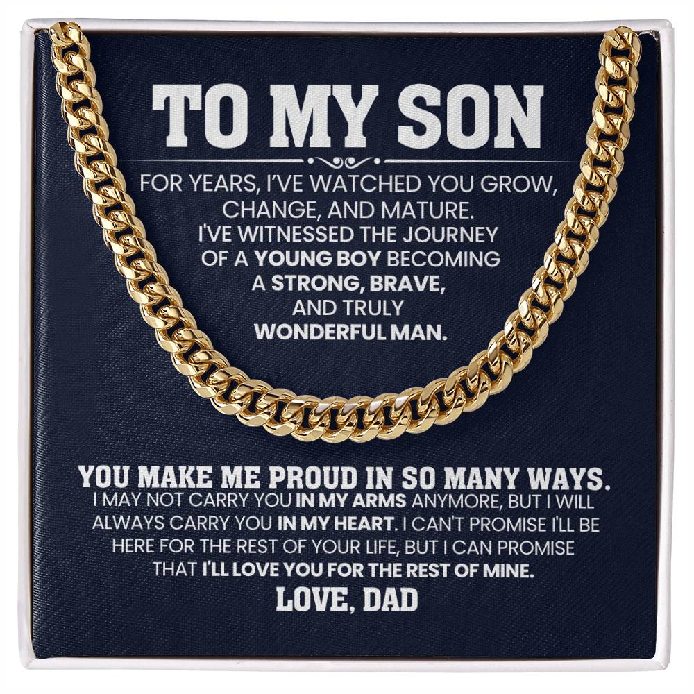 Cuban link chain in 18k yellow gold finish
