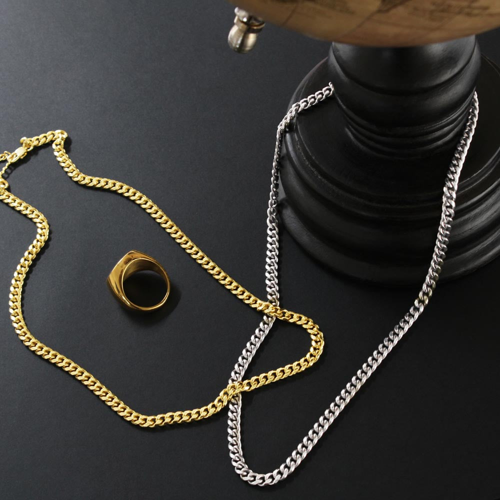 Through My Eyes –  Valorbound™ Cuban Link Chain Gift for Dad from Daughter