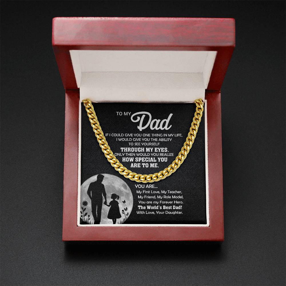 Cuban link chain worn by a man