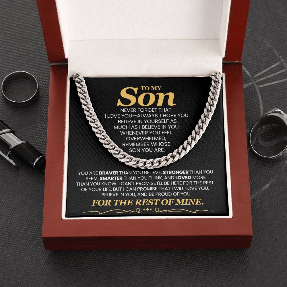 Cuban link chain gift box detail
