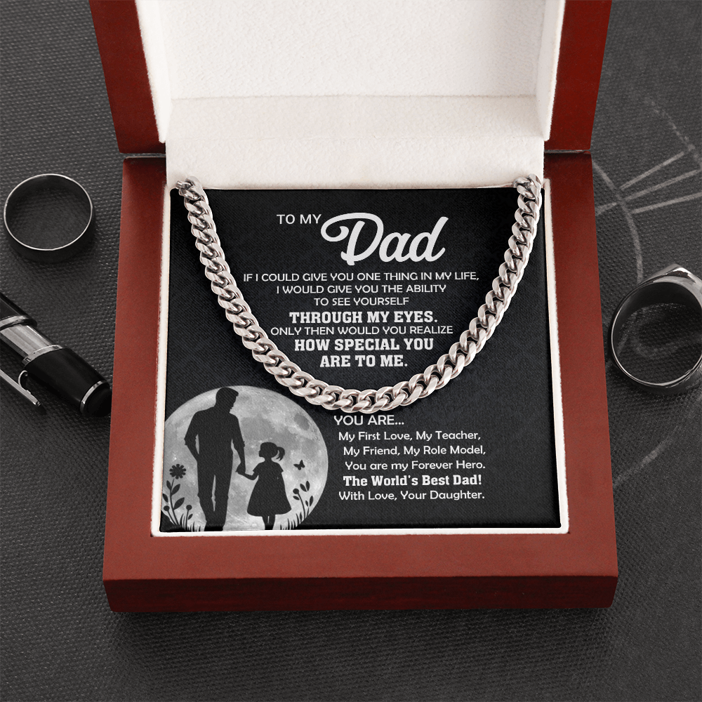 Cuban link chain gift box detail