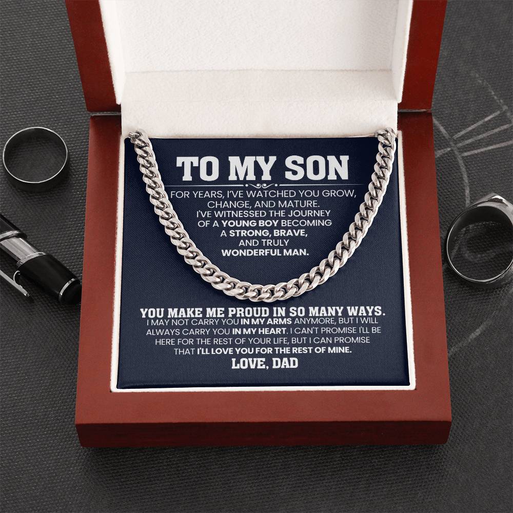 Cuban link chain worn by a man