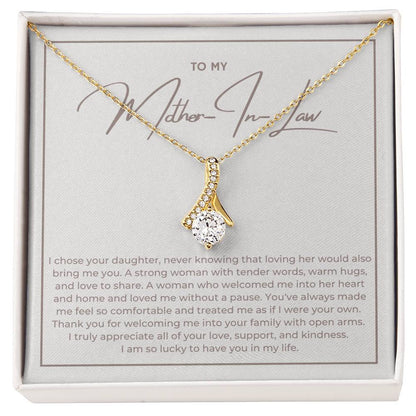Heart Memento™ Heartwrapped Ribbon Necklace | “Loving Her Would Bring Me You” Gift from Son-in-Law