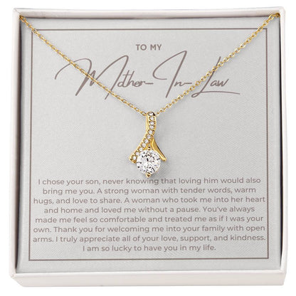 Heart Memento™ Heartwrapped Ribbon Necklace | “Loving Him Would Bring Me You” Gift from Daughter-in-Law