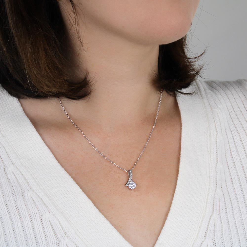 Heart Memento™ Heartwrapped Ribbon Necklace | “I Love You, Mom… I Do” Gift for Mom from Daughter or Son