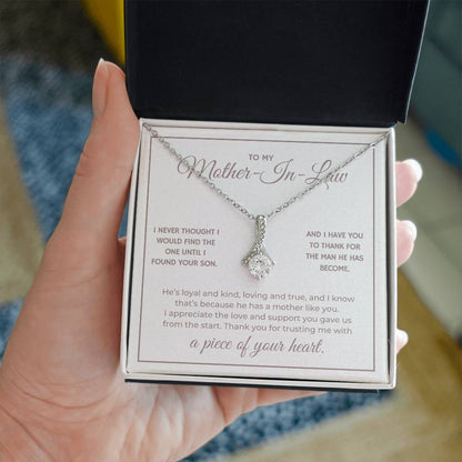 Heart Memento™ Heartwrapped Ribbon Necklace | “A Piece of Your Heart” Gift for Mother-in-Law from Daughter-in-Law