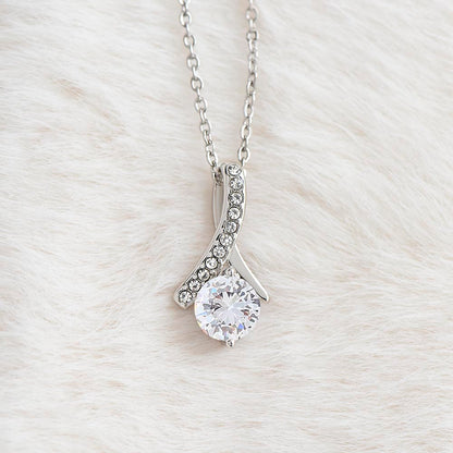 Heart Memento™ Heartwrapped Ribbon Necklace | “I Love You, Mom… I Do” Gift for Mom from Daughter or Son