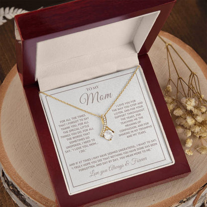 Heart Memento™ Heartwrapped Ribbon Necklace | “I Love You, Mom… I Do” Gift for Mom from Daughter or Son