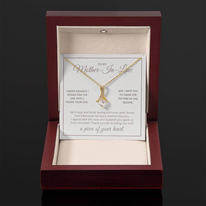 Heart Memento™ Heartwrapped Ribbon Necklace | “A Piece of Your Heart” Gift for Mother-in-Law from Daughter-in-Law