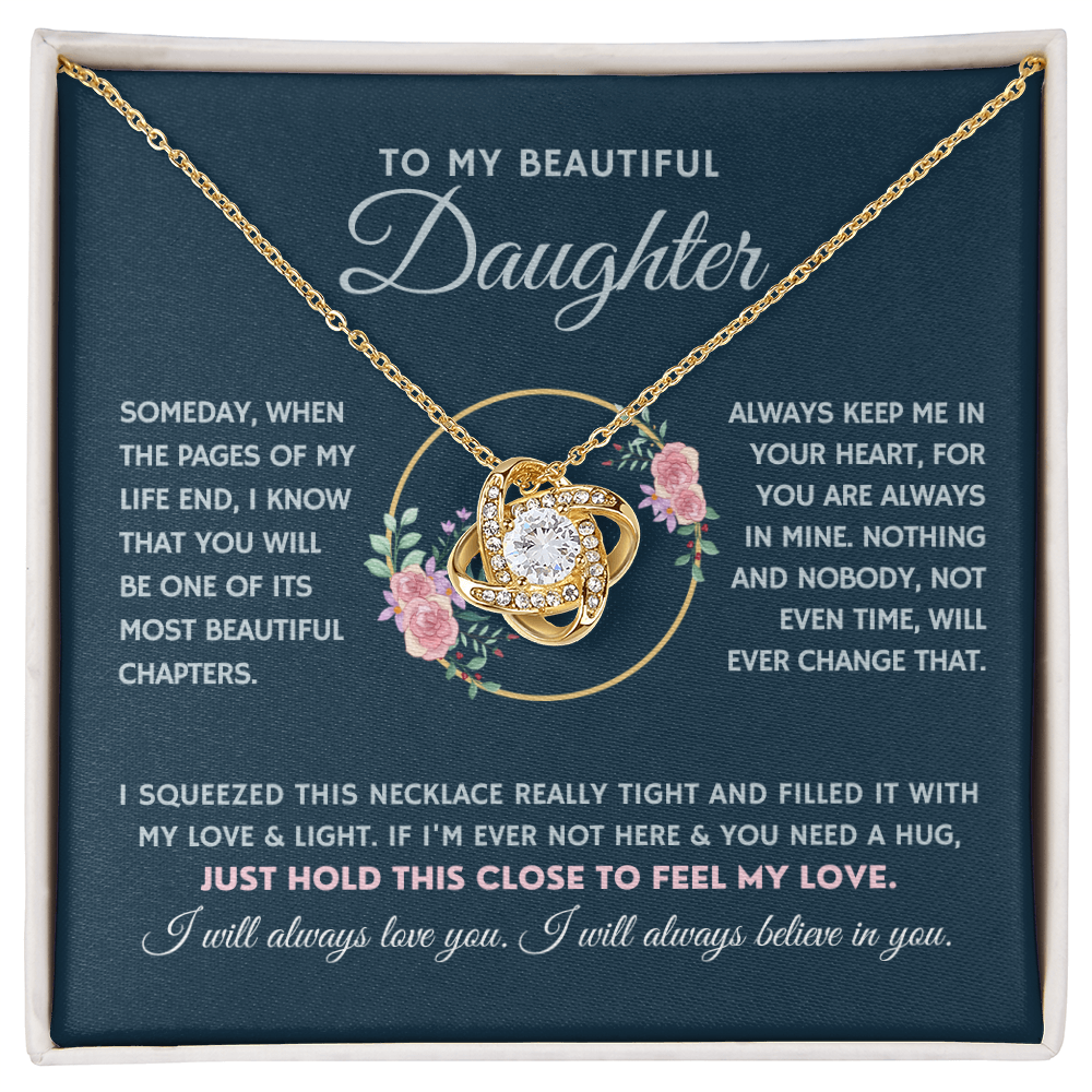 Love Knot necklace in yellow gold finish