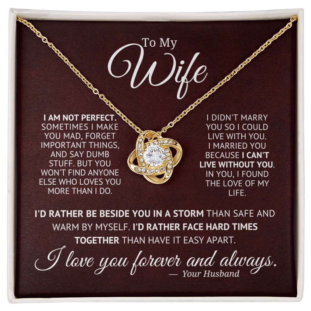 Love Knot necklace in yellow gold finish
