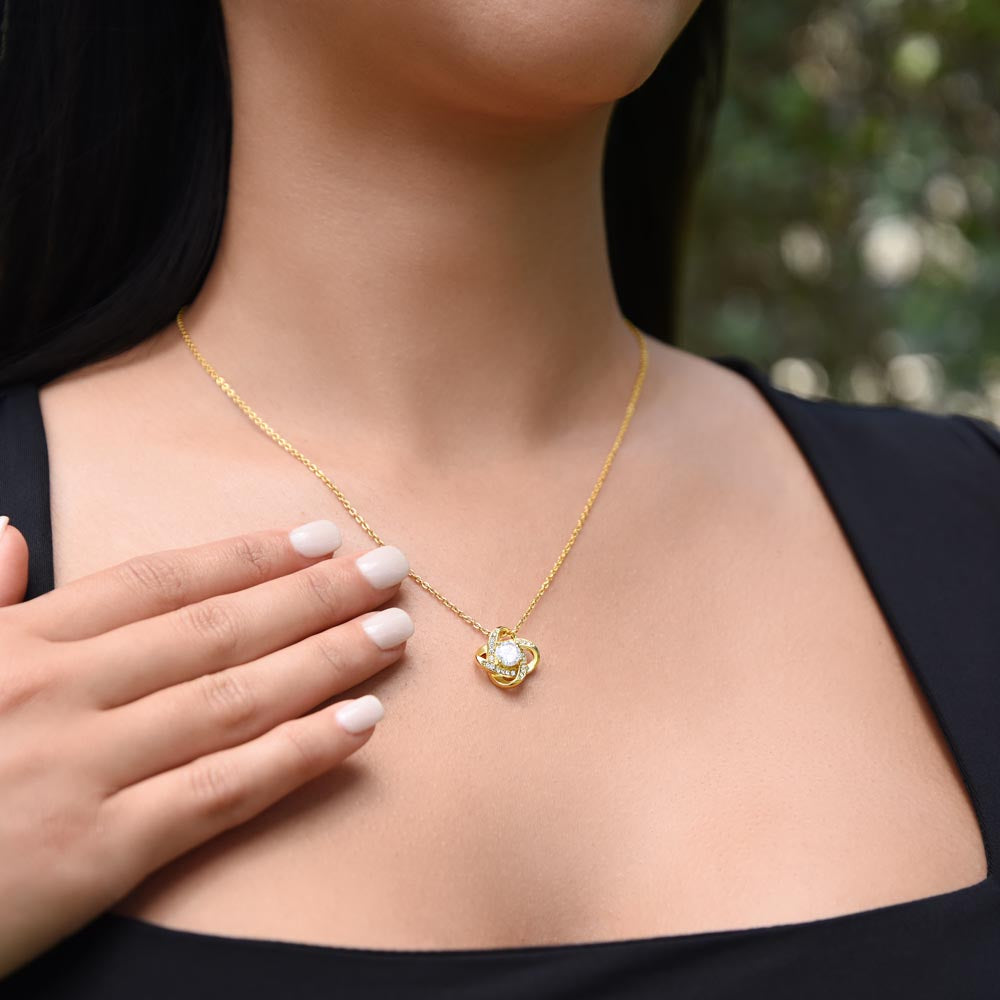Bondwoven Love Knot Necklace for Sister — Brother & Sister Connected by Heart Gift