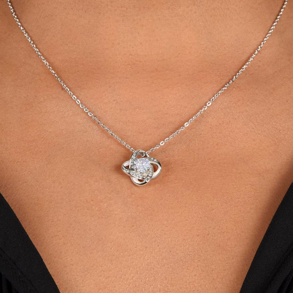 Bondwoven Love Knot Necklace for Sister — Brother & Sister Connected by Heart Gift