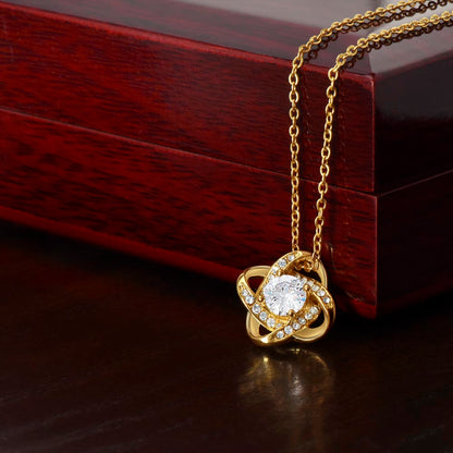 Bondwoven Love Knot Necklace for Sister — Brother & Sister Connected by Heart Gift