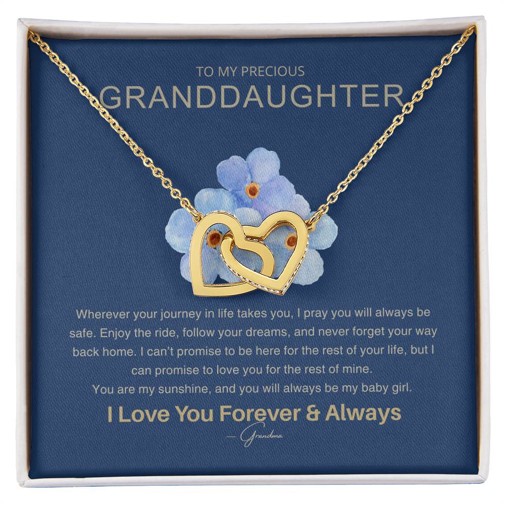 Entwined Hearts necklace in yellow gold finish