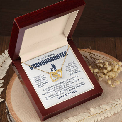 Heart Memento™ Evertwined Hearts Necklace | “My Heart Walks With You” Gift for Granddaughter from Grandpa