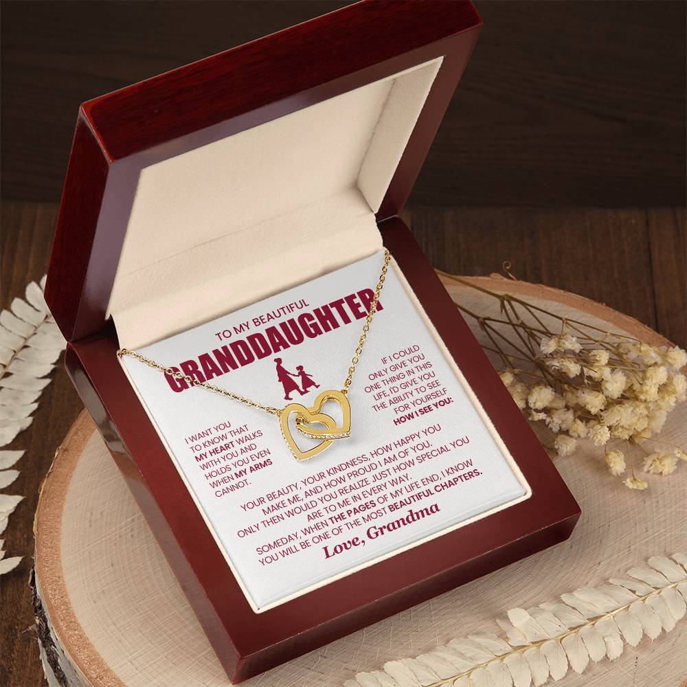 Heart Memento™ Evertwined Hearts Necklace | “My Heart Walks With You” Gift for Granddaughter from Grandma