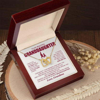 Heart Memento™ Evertwined Hearts Necklace | “My Heart Walks With You” Gift for Granddaughter from Grandma