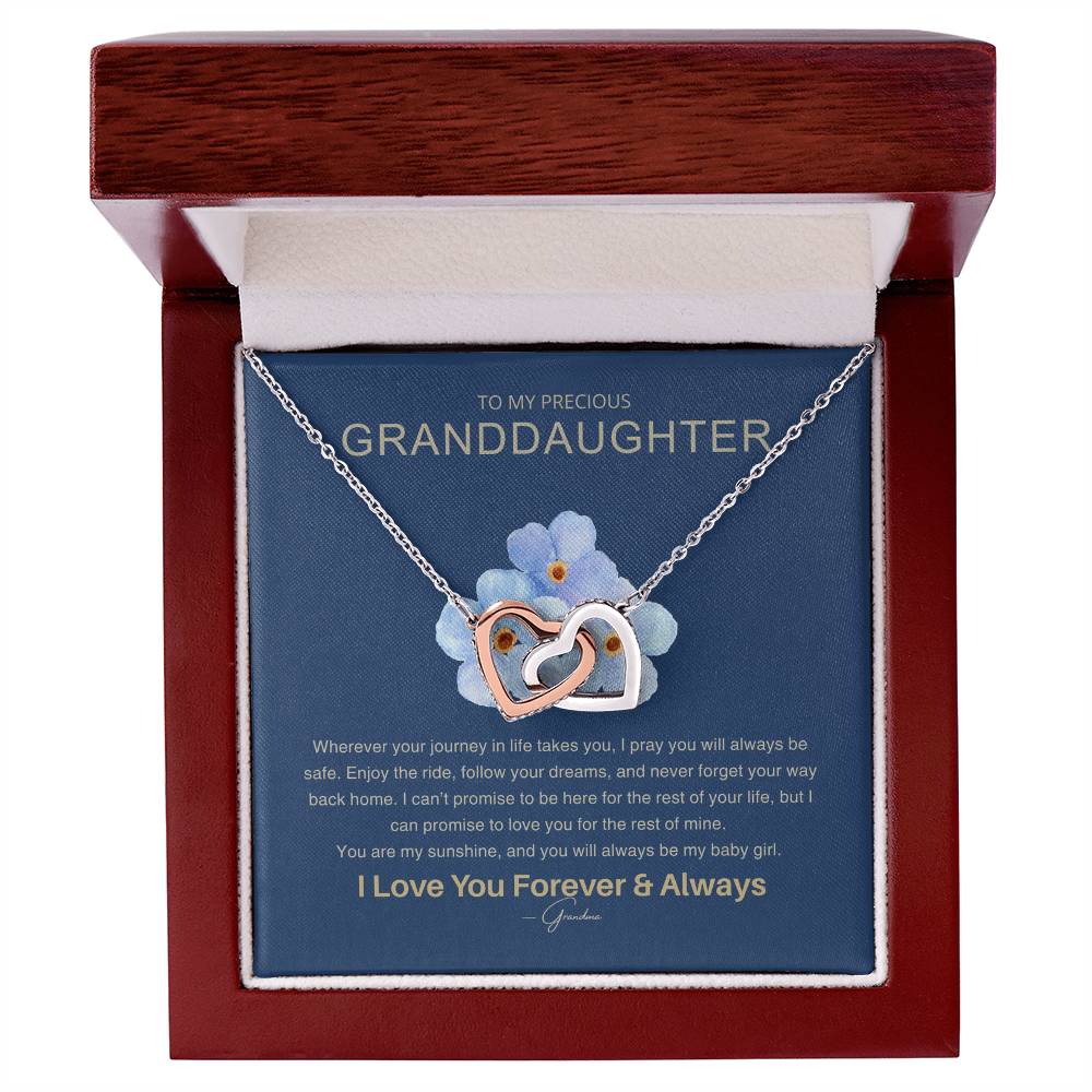 Entwined Hearts necklace in LED luxury gift box