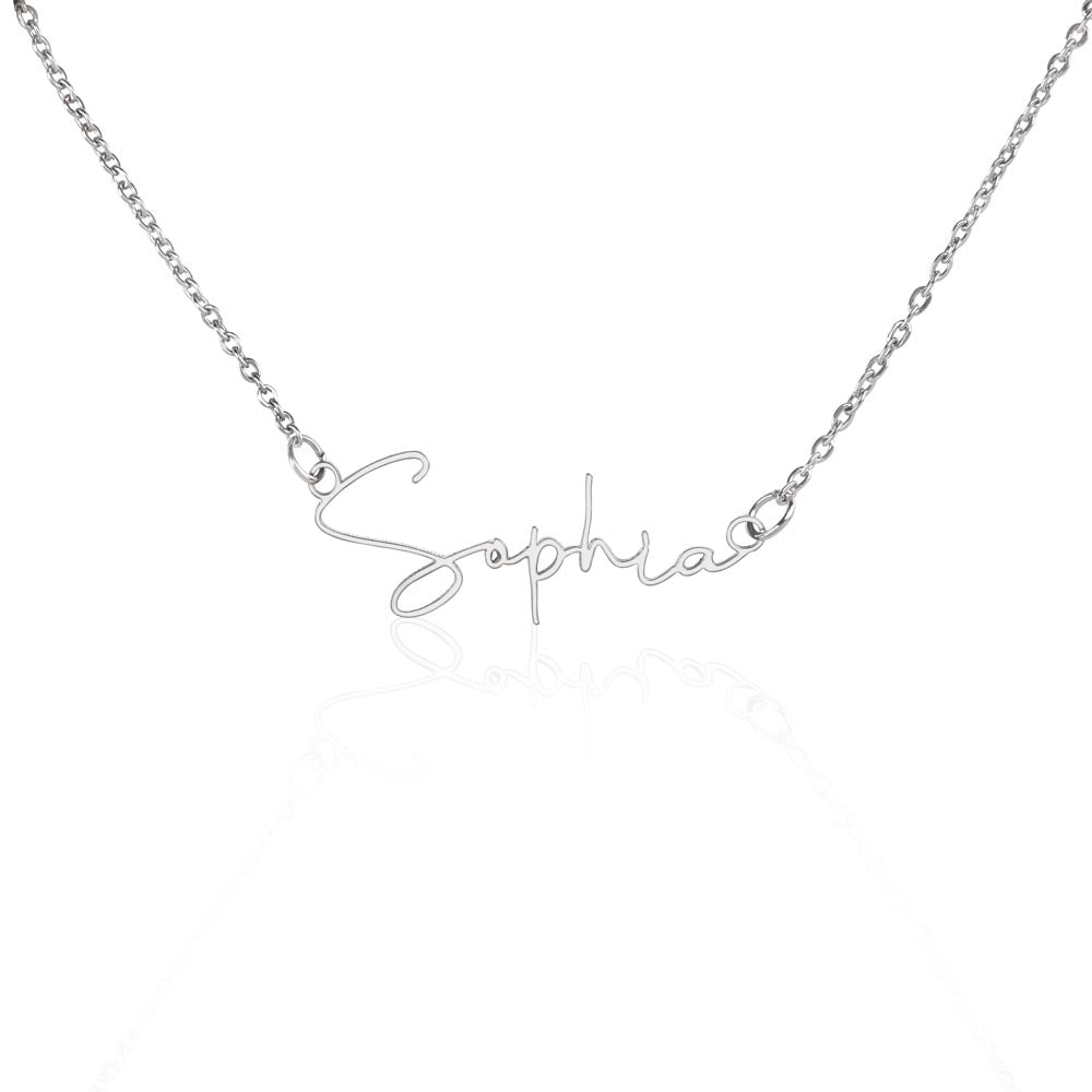 Heart Memento™ Gentlypenned Personalized Name Necklace – Custom Script Necklace for Her