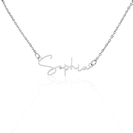 Heart Memento™ Gentlypenned Personalized Name Necklace – Custom Script Necklace for Her