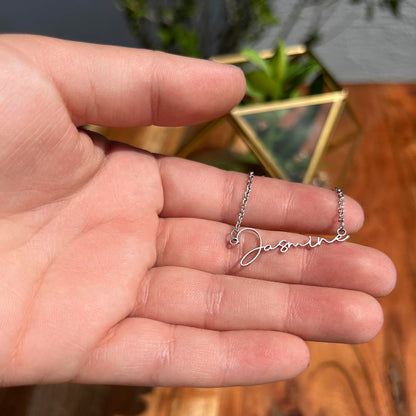 Heart Memento™ Gentlypenned Personalized Name Necklace – Custom Script Necklace for Her