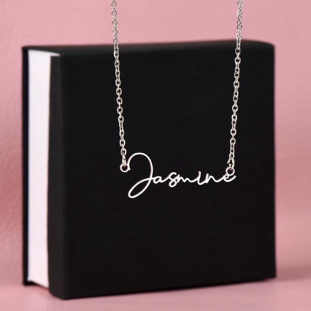 Heart Memento™ Gentlypenned Personalized Name Necklace – Custom Script Necklace for Her