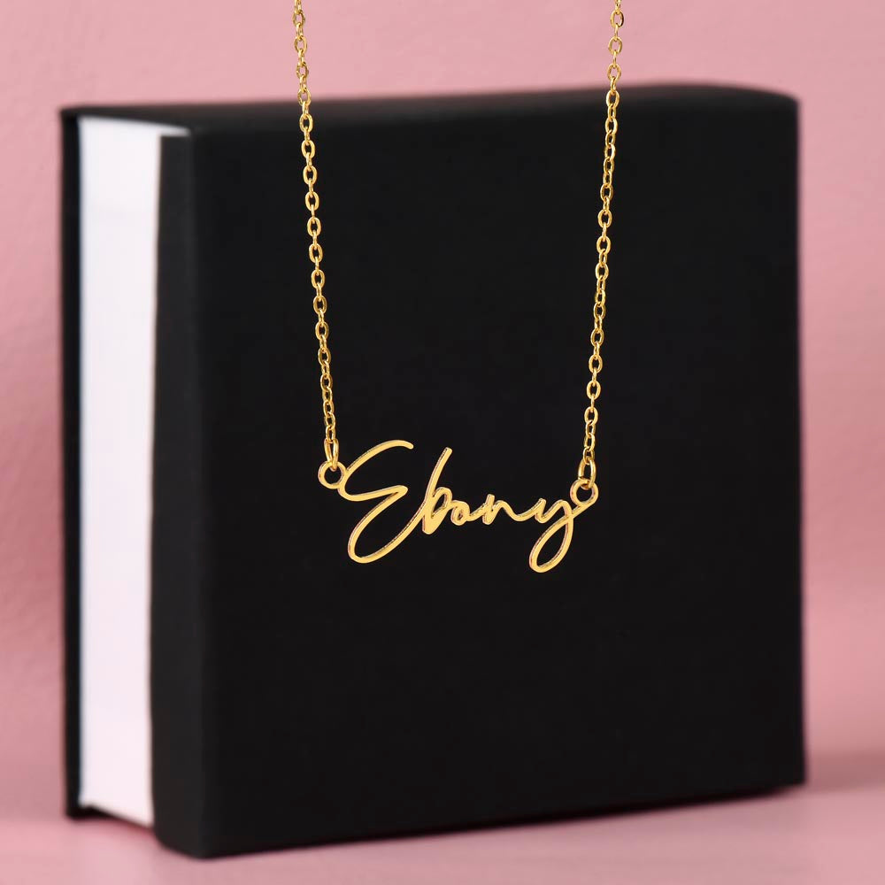 Heart Memento™ Gentlypenned Personalized Name Necklace – Custom Script Necklace for Her
