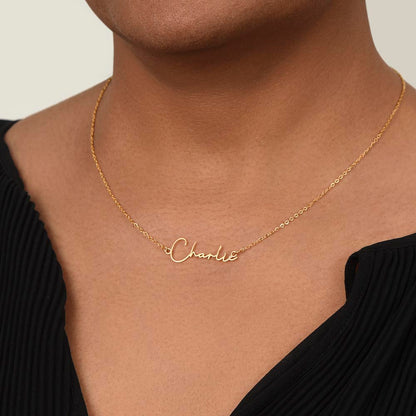 Heart Memento™ Gentlypenned Personalized Name Necklace – Custom Script Necklace for Her