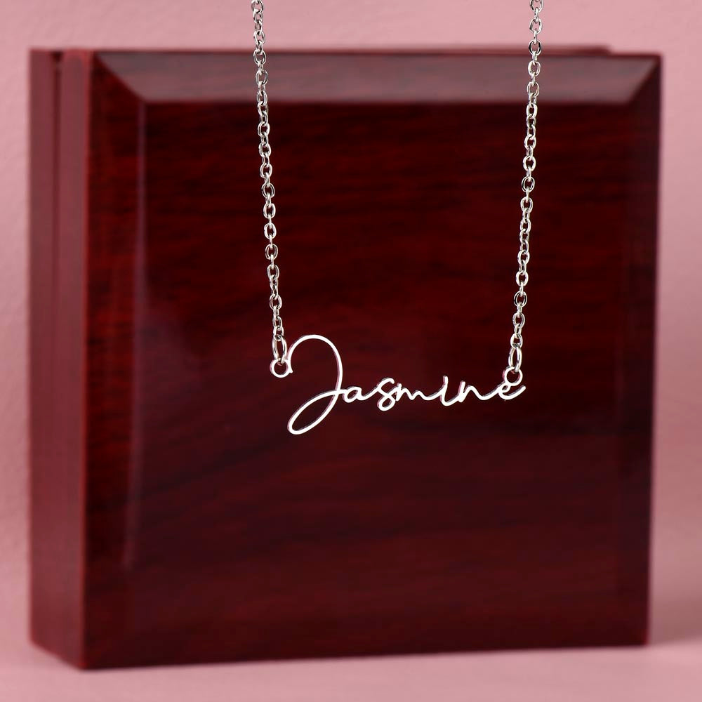 Heart Memento™ Gentlypenned Personalized Name Necklace – Custom Script Necklace for Her