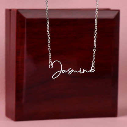 Heart Memento™ Gentlypenned Personalized Name Necklace – Custom Script Necklace for Her