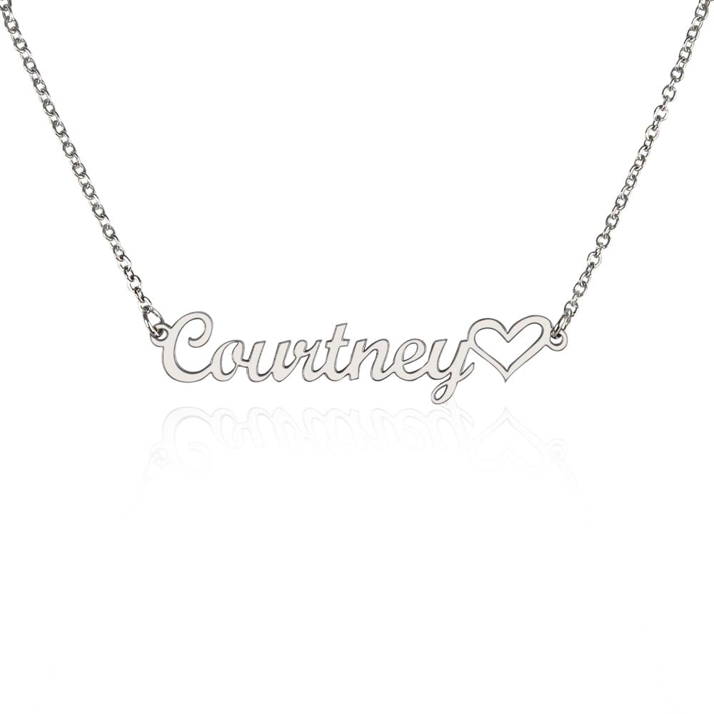 Heart Memento™ Tenderscript Personalized Heart Name Necklace – Custom Name Necklace for Her