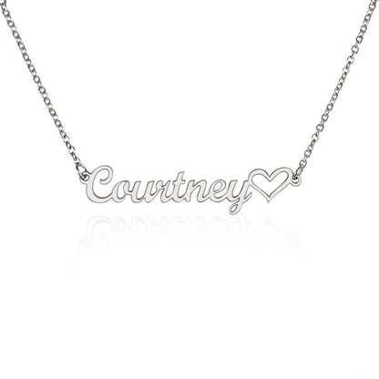 Heart Memento™ Tenderscript Personalized Heart Name Necklace – Custom Name Necklace for Her