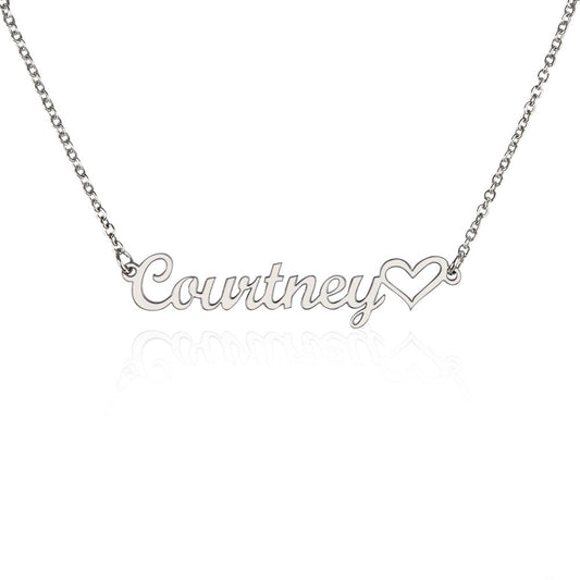 Heart Memento™ Tenderscript Personalized Heart Name Necklace – Custom Name Necklace for Her