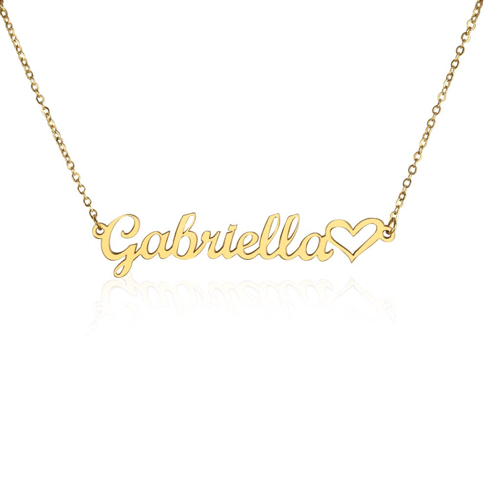 Heart Memento™ Tenderscript Personalized Heart Name Necklace – Custom Name Necklace for Her