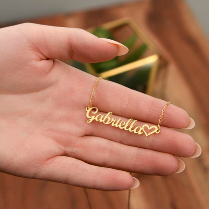 Heart Memento™ Tenderscript Personalized Heart Name Necklace – Custom Name Necklace for Her