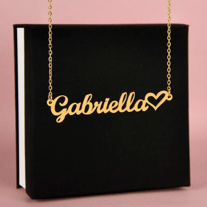 Heart Memento™ Tenderscript Personalized Heart Name Necklace – Custom Name Necklace for Her