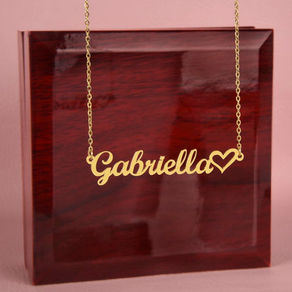 Heart Memento™ Tenderscript Personalized Heart Name Necklace – Custom Name Necklace for Her