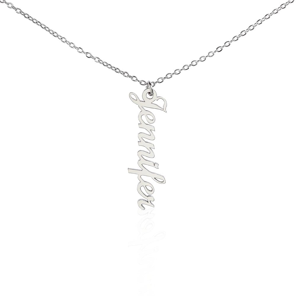 Heart Memento™ Spirewrit Personalized Vertical Name Necklace – Custom Name Necklace for Her