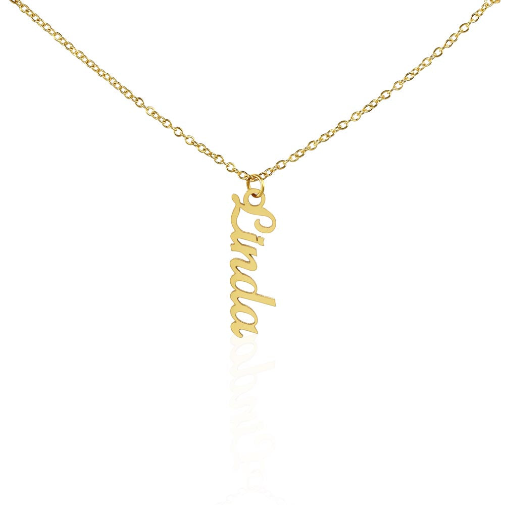 Heart Memento™ Spirewrit Personalized Vertical Name Necklace – Custom Name Necklace for Her